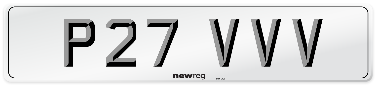 P27 VVV Number Plate from New Reg